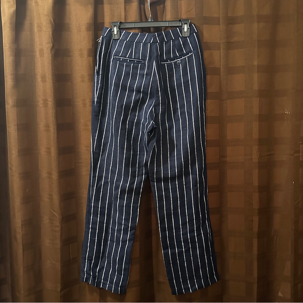 Reformation Verano Pant size 6 blue with white stripe - Picture 5 of 7